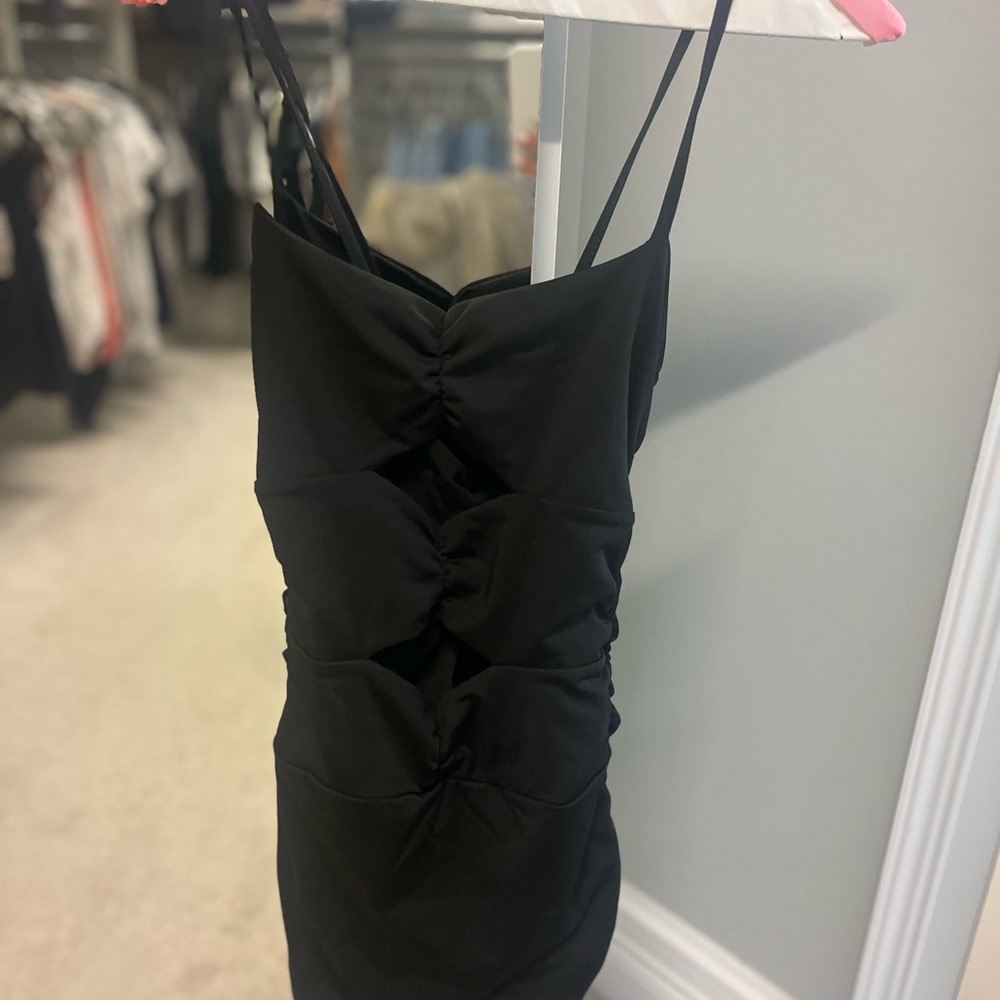 Elegant Black Ruched Dress